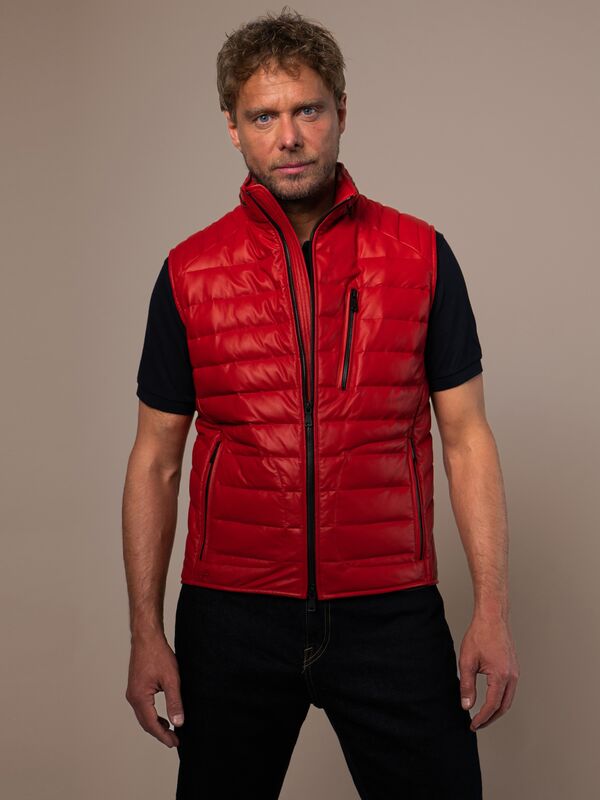 Monoposto Mens Down Leather Gilet