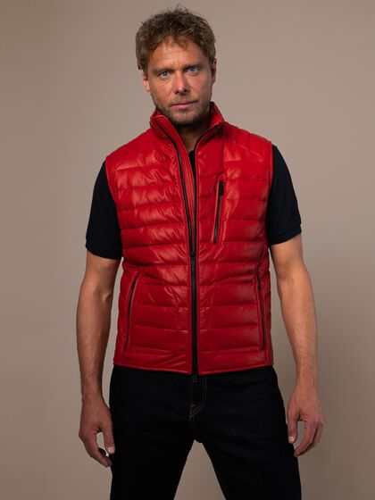 Monoposto Mens Down Leather Gilet