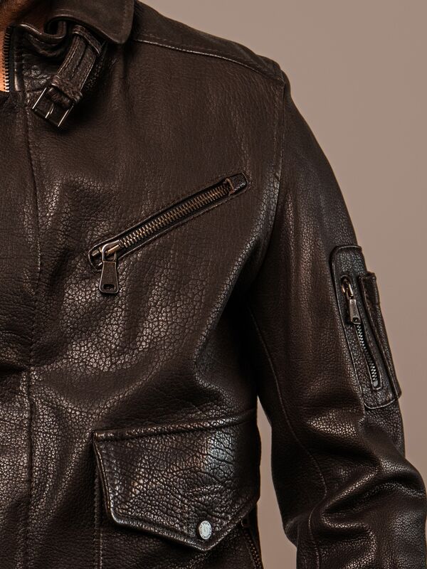 Monte Carlo Mens Leather Flight Jacket