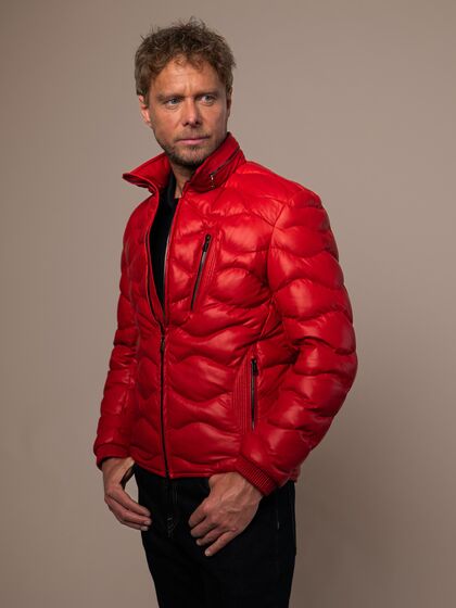 Nürburg Mens Down Leather Jacket
