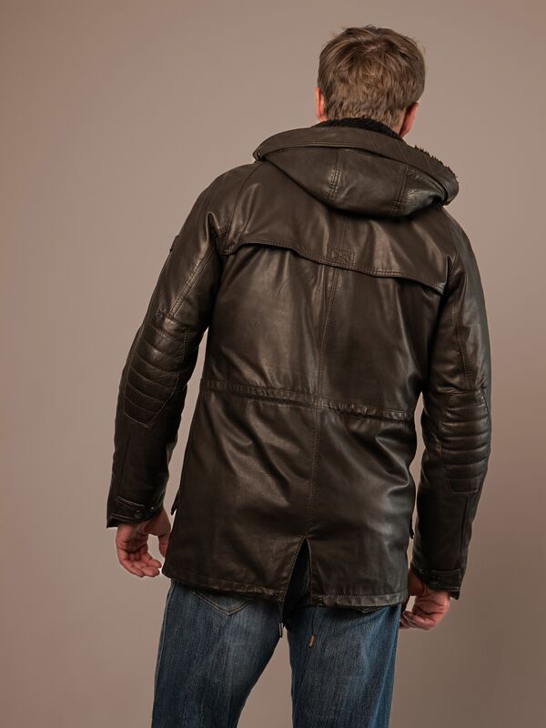 Sherman Mens Leather Coat
