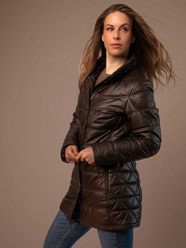 Chamonix Ladies Quilted Leather Coat