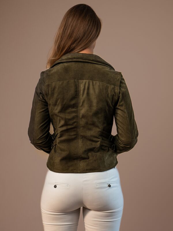 Scarf Ladies Leather Jacket