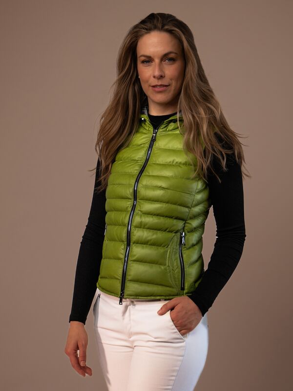 Meribel Ladies Leather Down Gilet