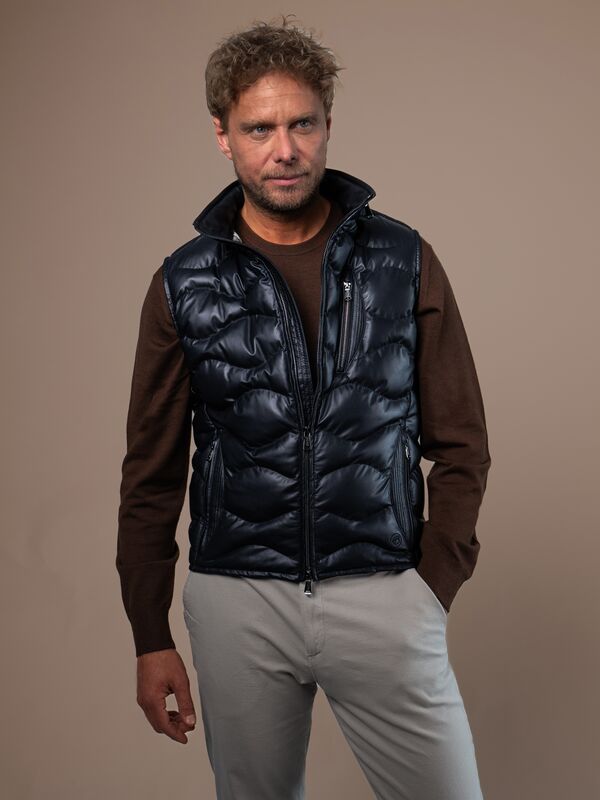 Zandvoort Mens Down Leather Gilet