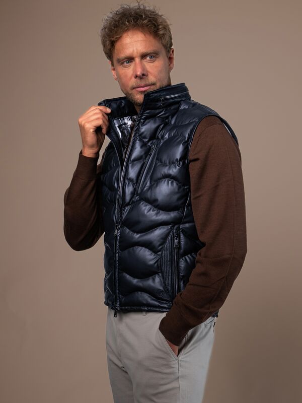Zandvoort Mens Down Leather Gilet