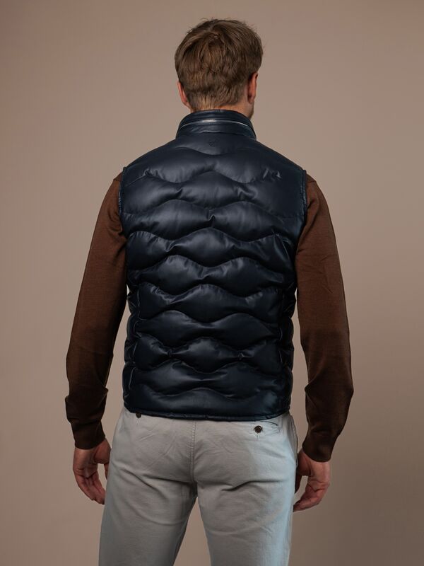 Zandvoort Mens Down Leather Gilet