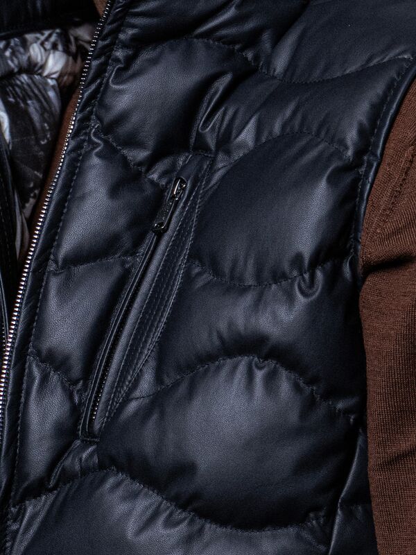 Zandvoort Mens Down Leather Gilet