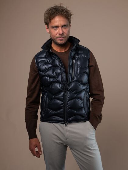 Zandvoort Mens Down Leather Gilet